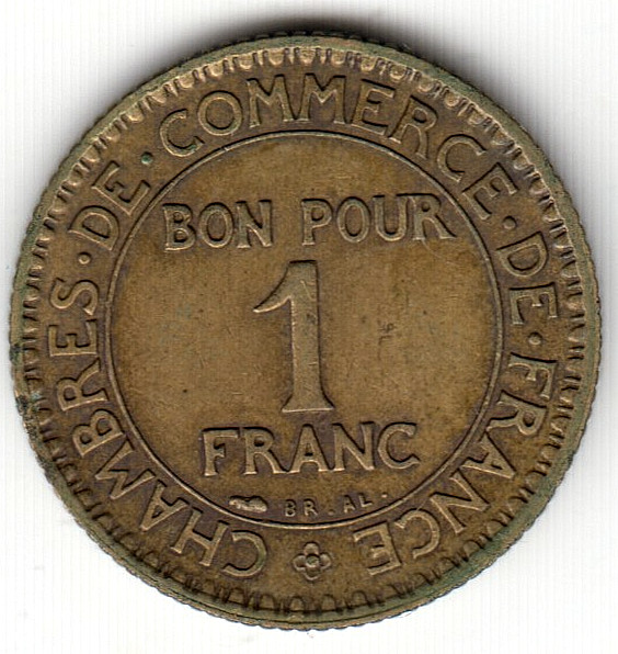 France 1 Franc 1923 as shown