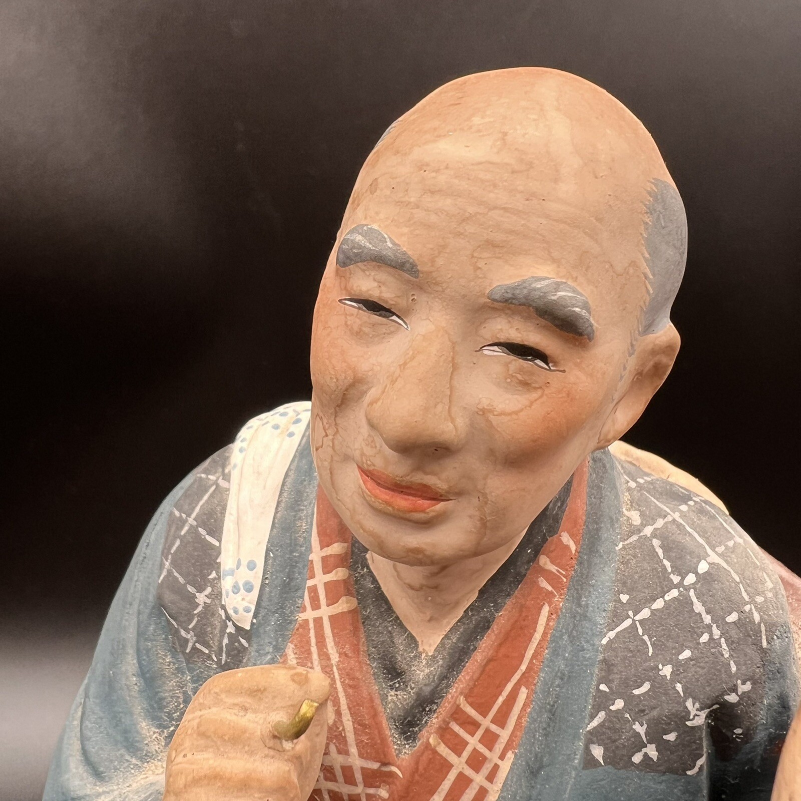 1940s-50s Japanese "Mudmen"/10" tall/Figurine/Pottery/Two Men/made in Japan