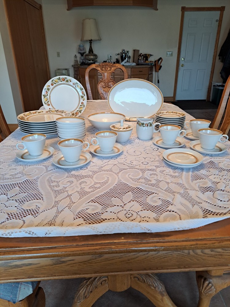 Franciscan Dinnerware Pickwick Pattern 42 Piece Grouping Ceramic Porcelain