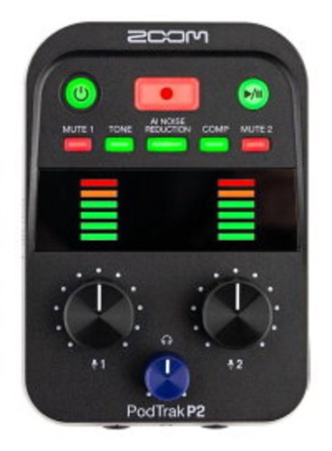 Zoom PodTrak P2 USB Mic Recorder Black