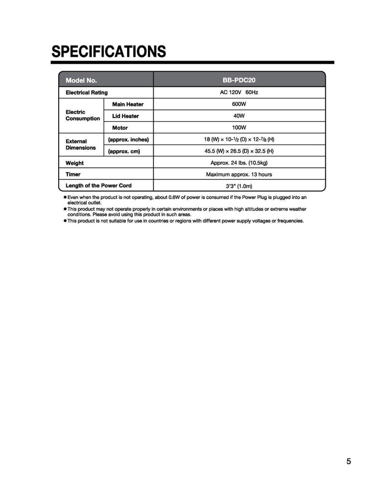 Zojirushi BB-PDC20 Bread Machine Owners Manual User Guide Instruction + Recipes!