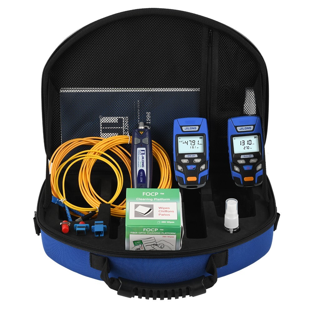 High End FTTH Optical Fiber Test Tool Kit Include OPM, OLS,VFL,Fiber Microscope