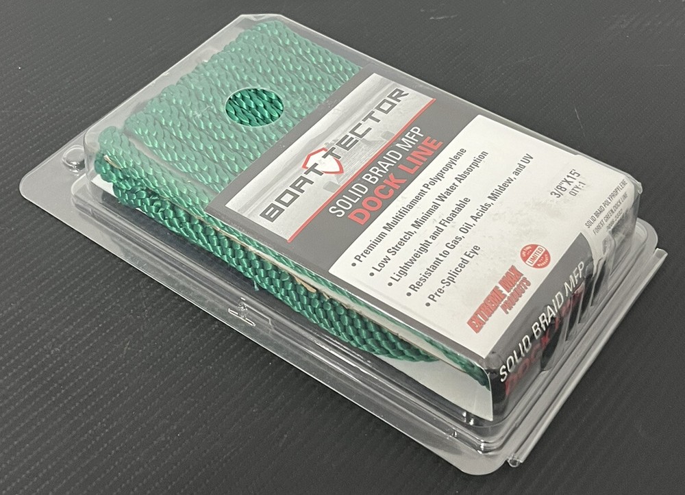 Extreme Max BoatTector Solid Braid MFP Dock Line 3/8"x15', Green Rope - NEW!