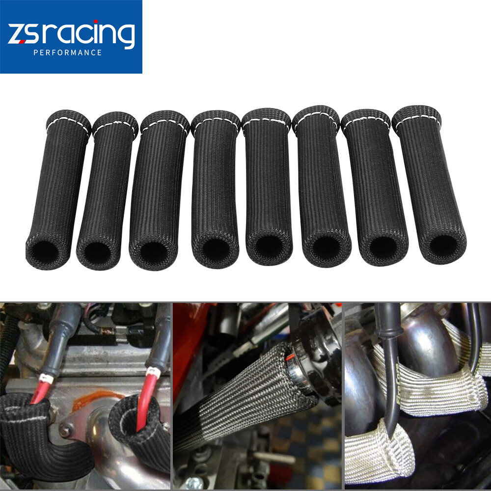 8X 2500° Spark Plug Wire Boots Protector Sleeve Heat Shield Cover For LS1/LS2