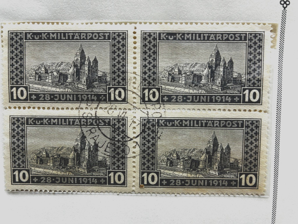 LOT OF 6 MINT & USED BLOCKS BOSNIA HERZEGOVINA 1917 ARCHDUKE FERDINAND MEMORIAL