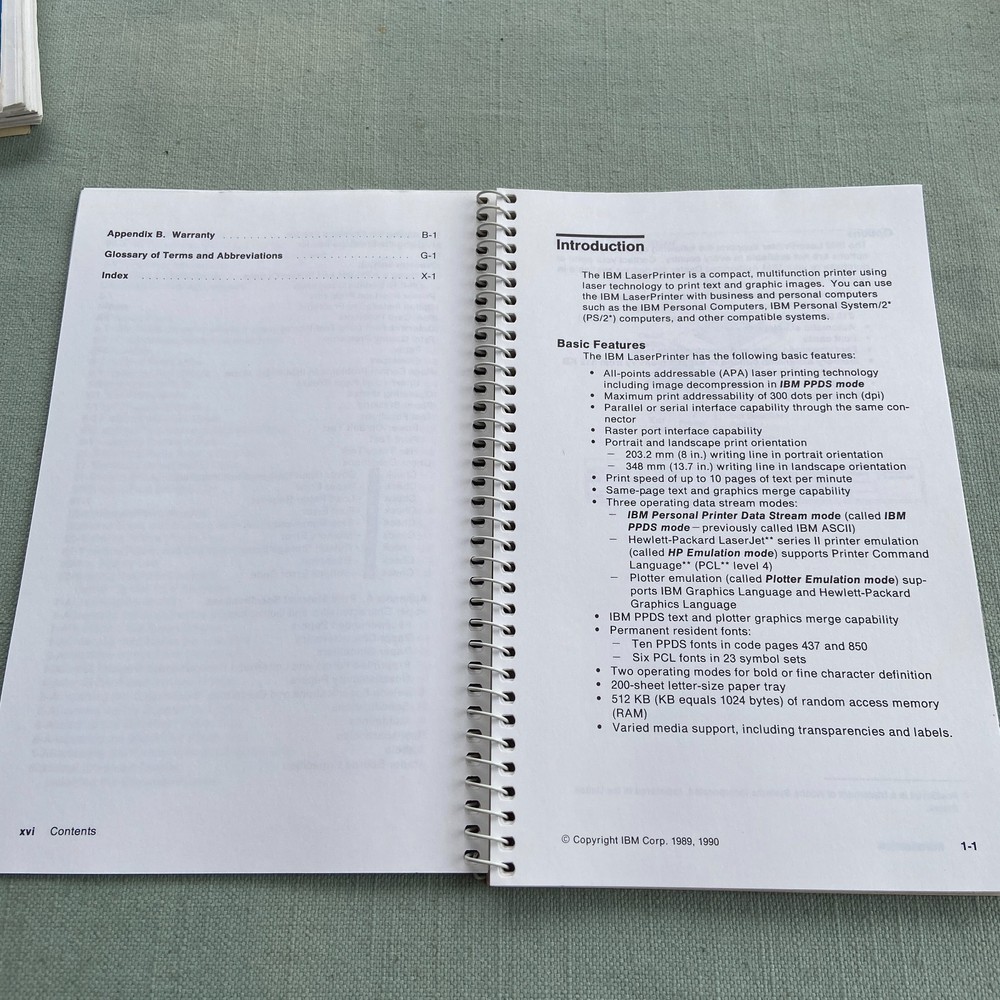 IBM Book Laser Printer Technical Reference 2380 2381 Users Guide Manual 1st Ed.