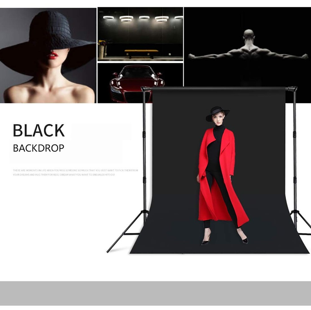 10x10FT Black Background, UTEBIT Black Backdrop for Photography, Polyester Photo