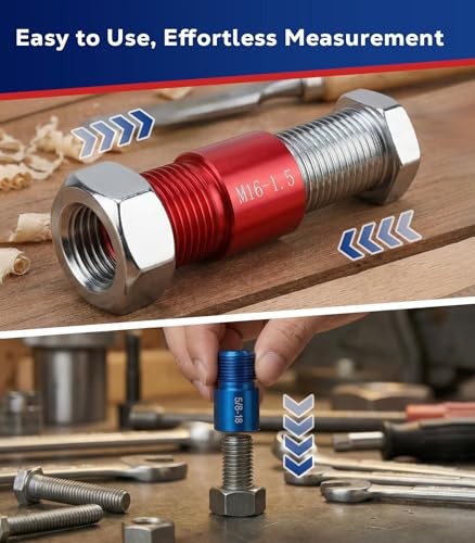 Thread Checker, 58PCS Nut and Bolt Thread Checker Set, 32 Standard and 26