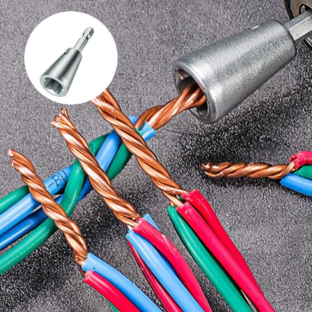 5PCS Wire Stripping Twisting Tool, Electrical Drill Stripper Cable Nut Twister