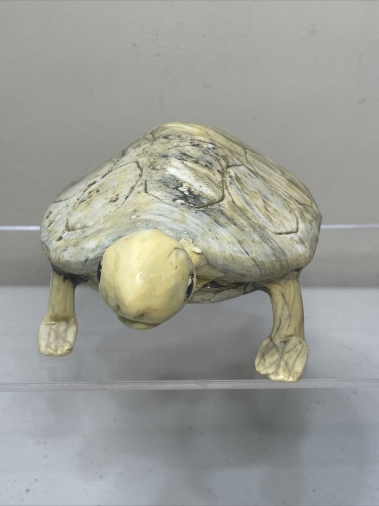 Handmade Pottery Turtle Figure Marbled Color