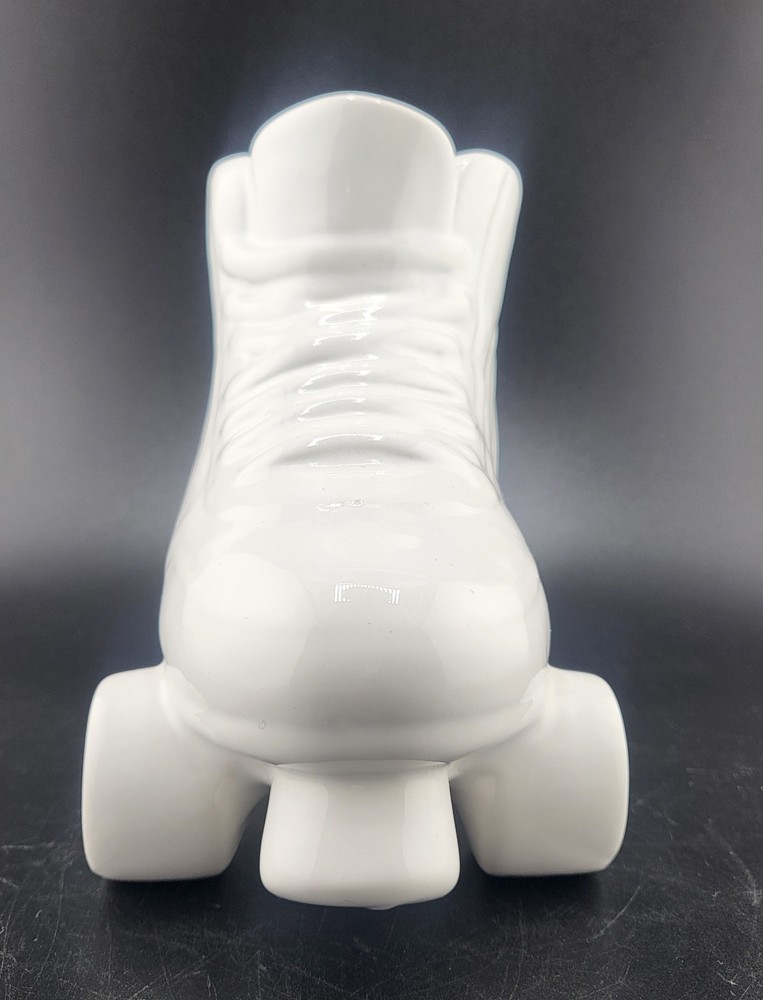 White Retro Rollerskate Planter Vase Ceramic Decor