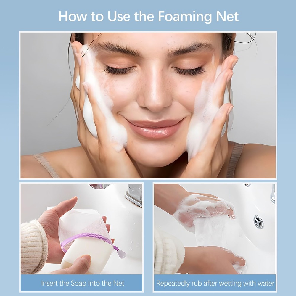 Kootinn 10 PCS Exfoliating Mesh Soap Pouch Double Layer Thicken Foam Net...