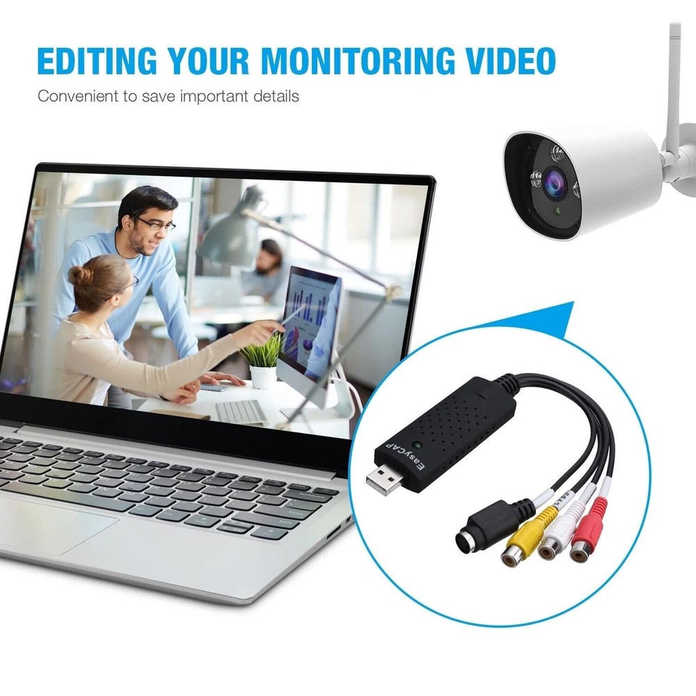 USB 2.0 VHS to Digital Converter - Easy Capture for Windows & Mac Users
