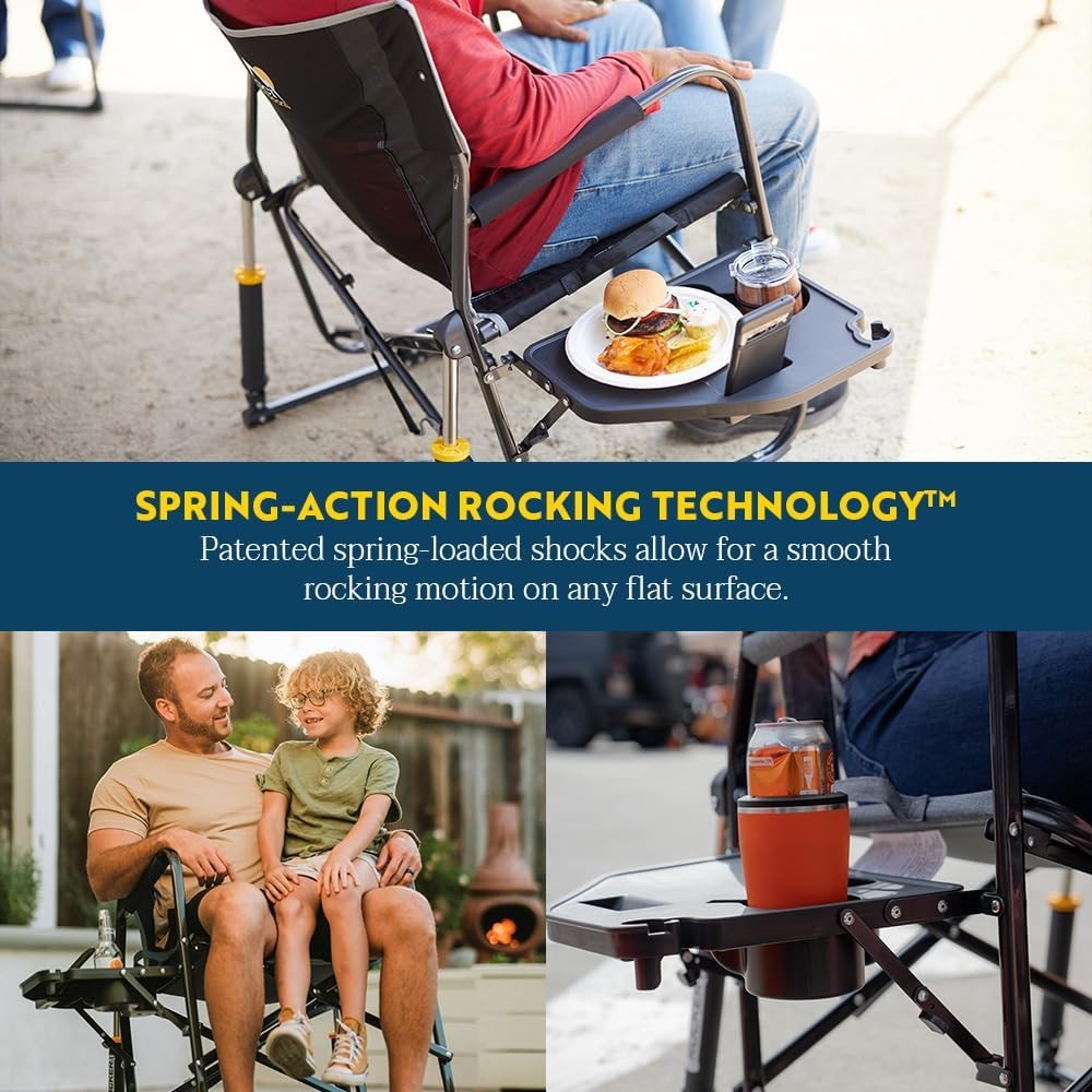 Folding Camping Rocker with Side Table