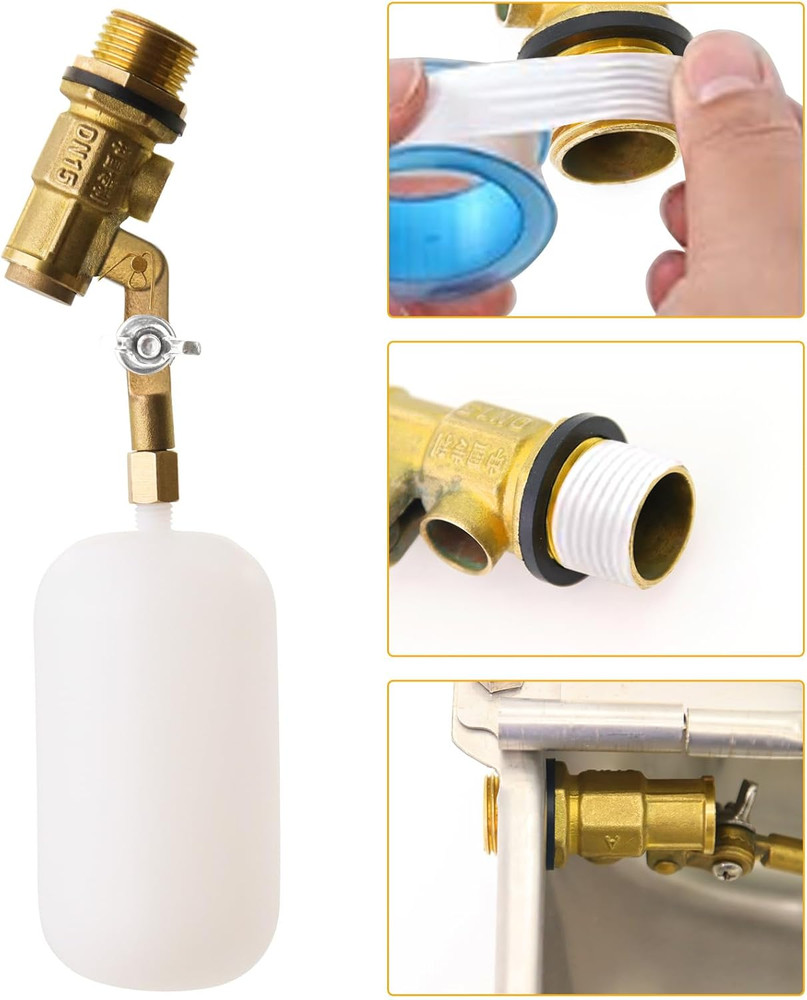 2 Pack Brass Float Valve 1/2 Inch,With Adjustable Arm Automatic Fill Float Valve