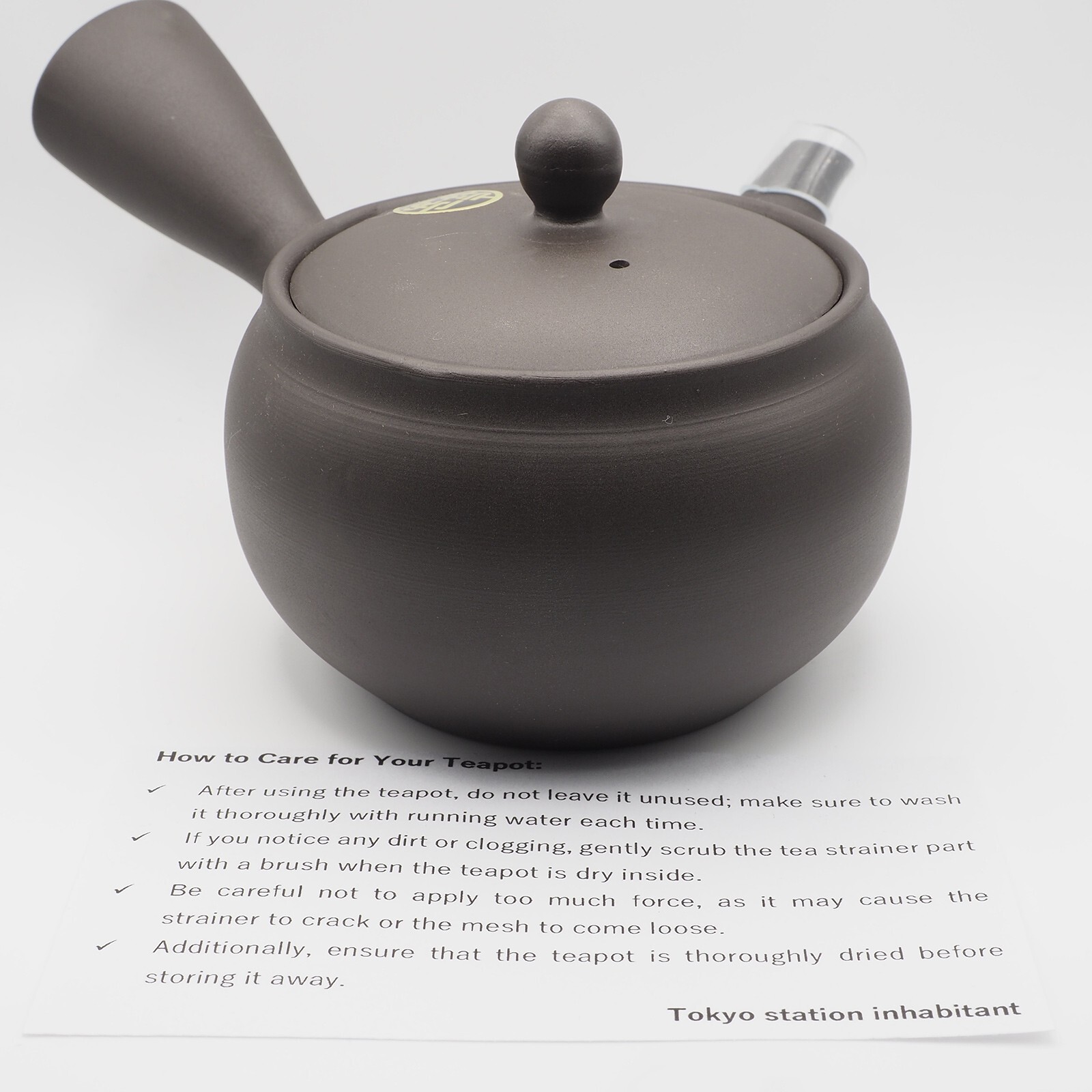 Japanese Teapot Kyusu Tokoname Ware 'Dark Gray Ceramesh' 330ml Japan-Made NEW