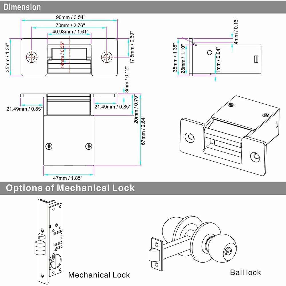Electric Strike Door Lock for Access Control System Fail Secure