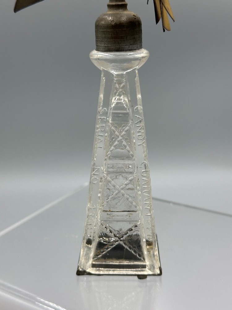 c 1915 WINDMILL Eagle Moon CANDY GUARANTEED Antique GLASS CONTAINER E&A 840