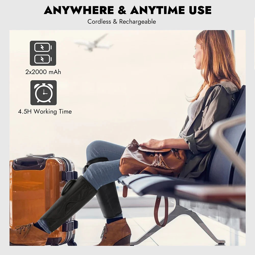 FIT KING Upgraded Cordless Leg Massager for Pain Relief, Relax, Muscle Recovery