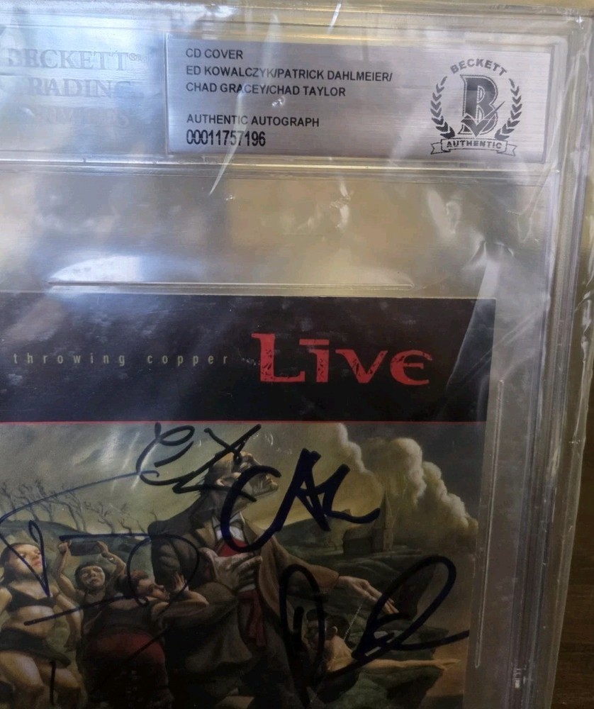 LIVE signed autographed "THROWING COPPER" CD COVER BECKETT (BAS) ED KOWALCZYK +3