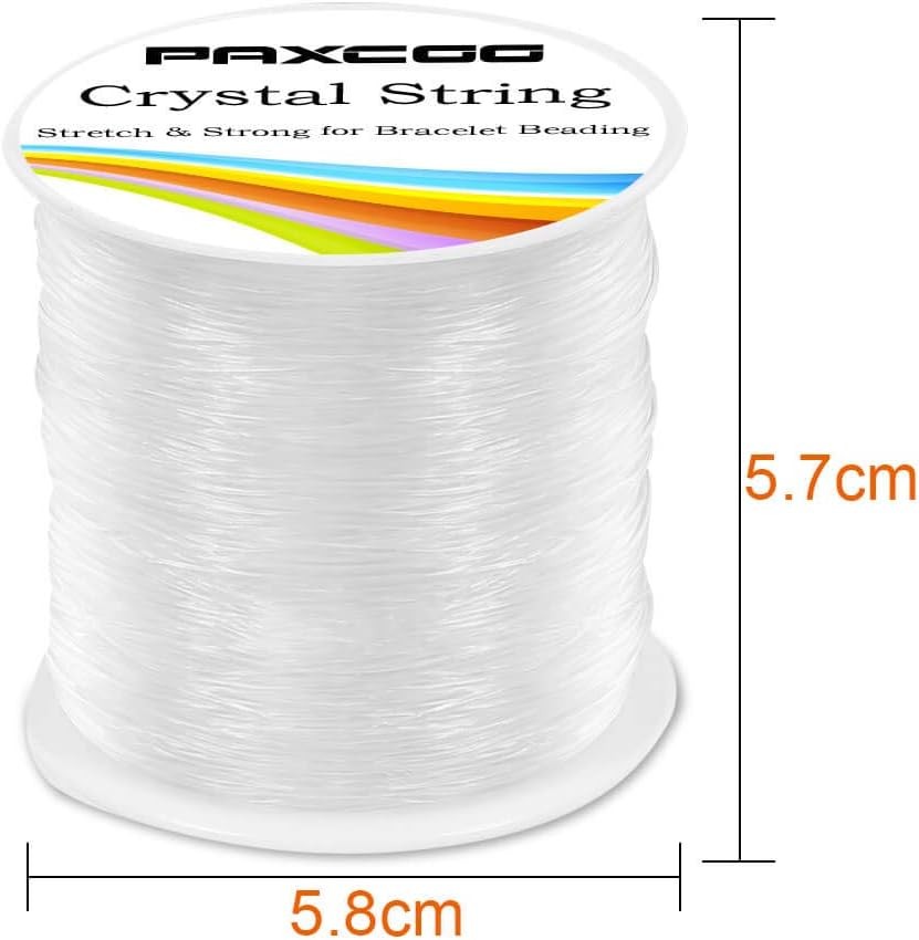Paxcoo 0.8mm Elastic String, Stretchy Bracelet String Crystal Clear
