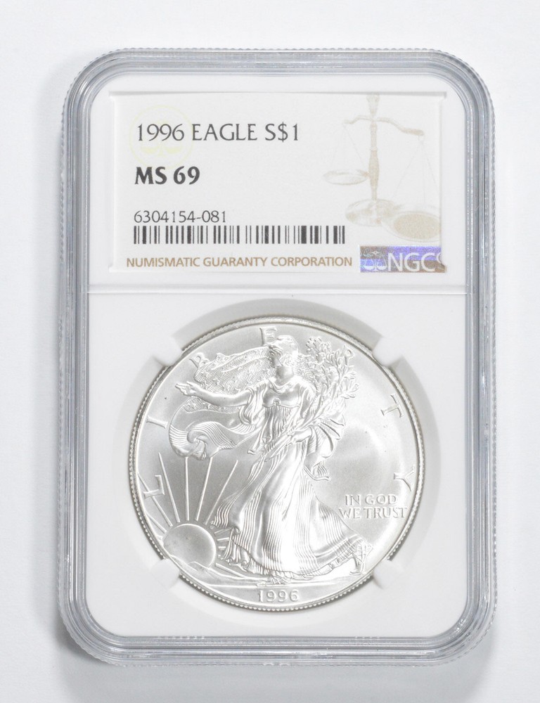 1996 American Silver Eagle MS69 NGC Brown Label
