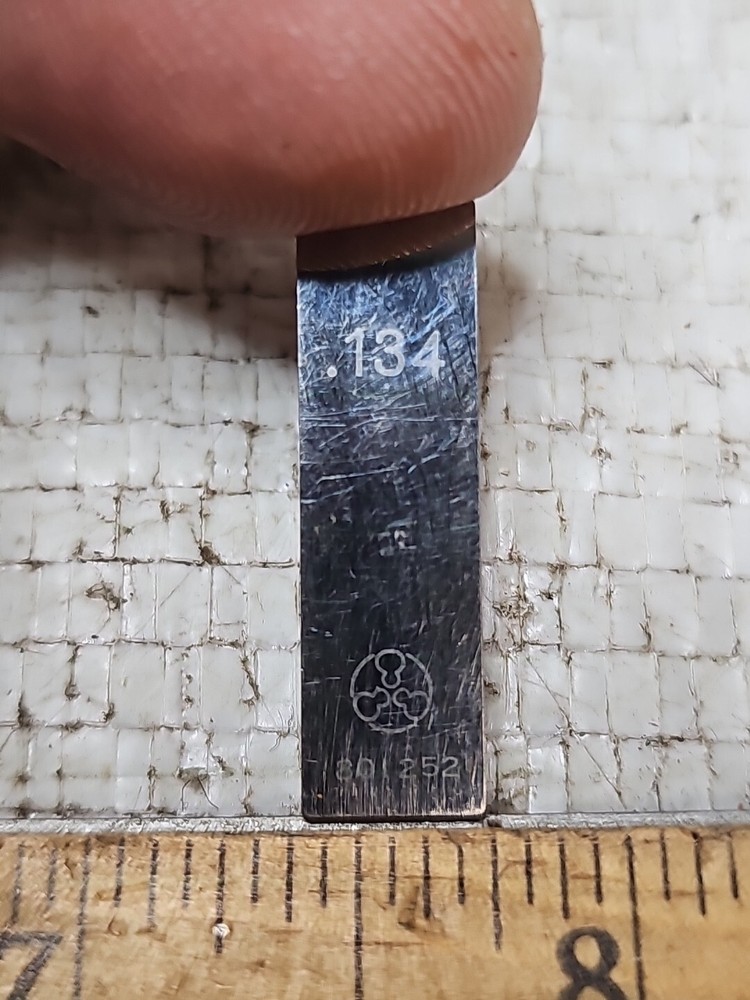 .134" Rectangular Gage Block .134 Gauge Block Std marked Bright Faces 801252