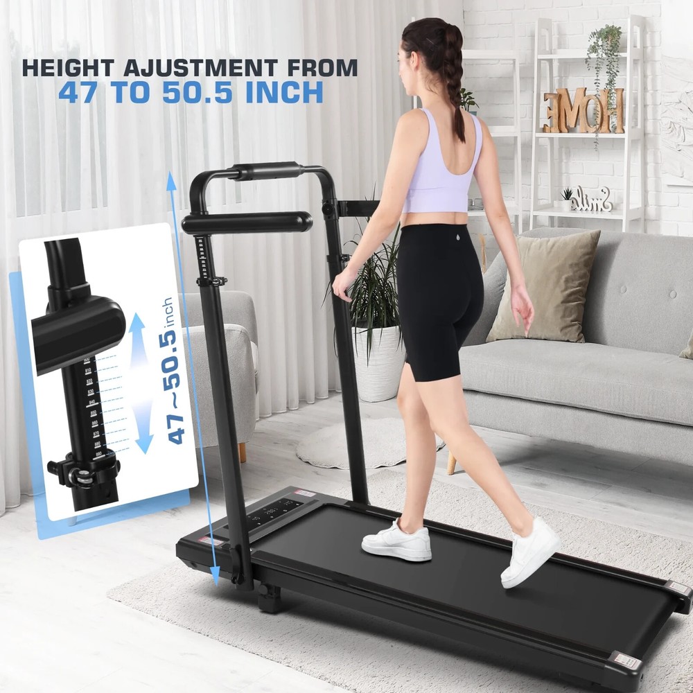 Walking Pad Treadmill with Adjustable Height & Removable Desk Workstation, 300lb