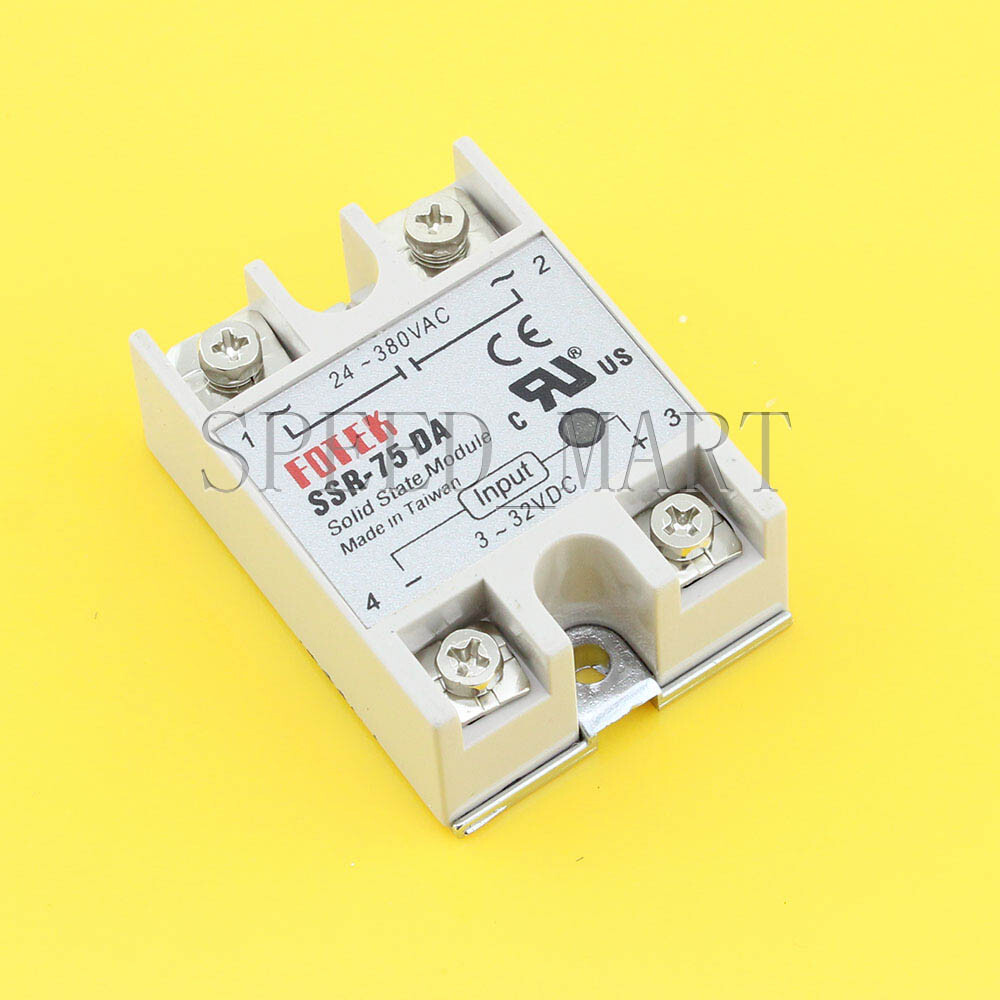 Solid State Relay DC-AC SSR-75DA 75A 3-32VDC To 24-380V AC Module Fast Switching