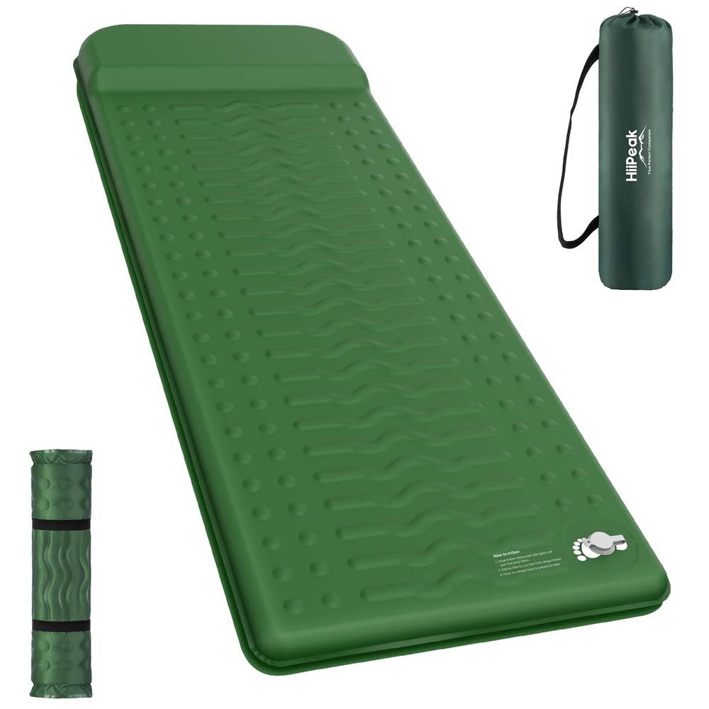 Memory Sleeping Pad, Compact Thick Foam Sleeping Mats with Pillow, 9.5 R-Valu...