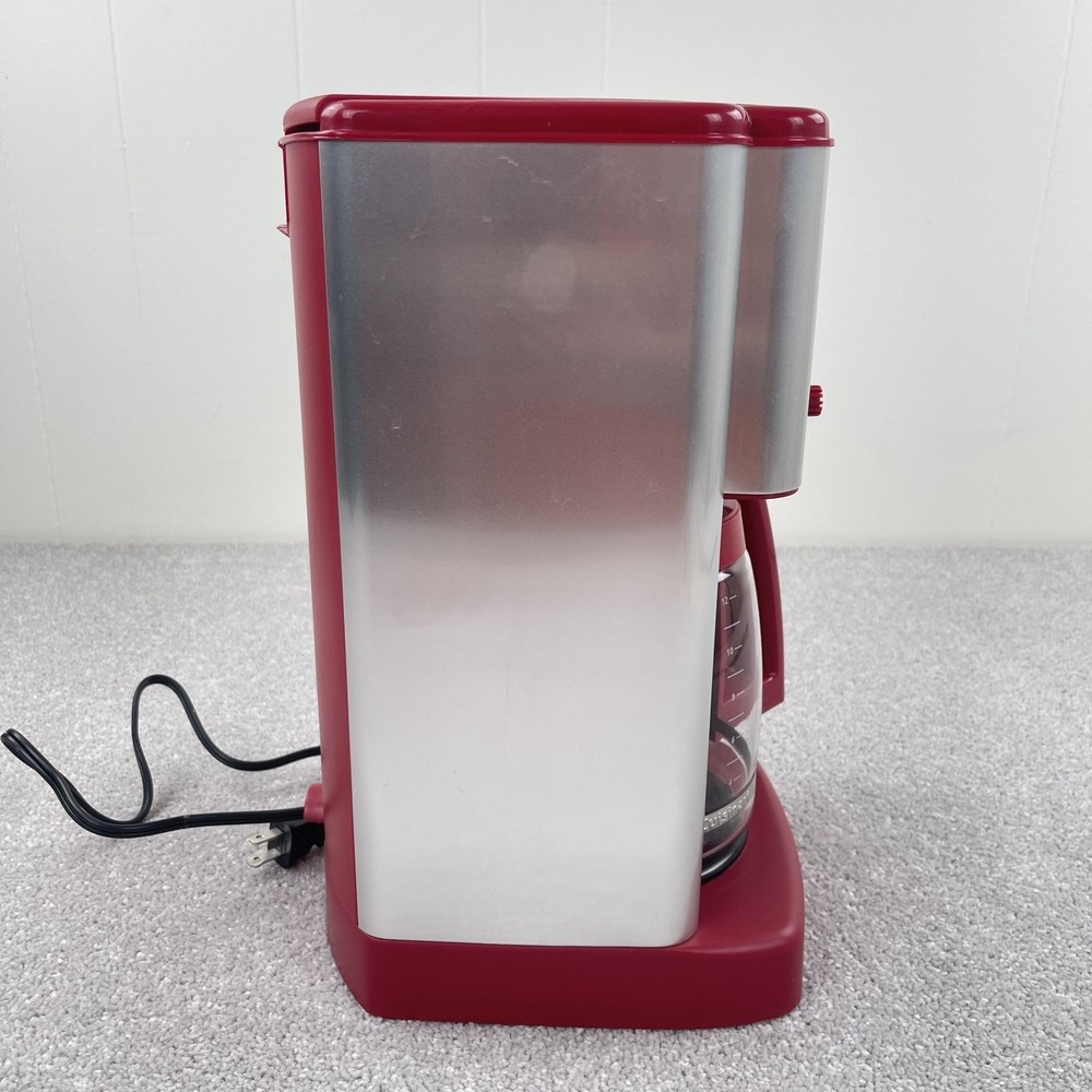 Cuisinart DCC-1200 Coffee Maker Red Brew Central Silver 12 cups