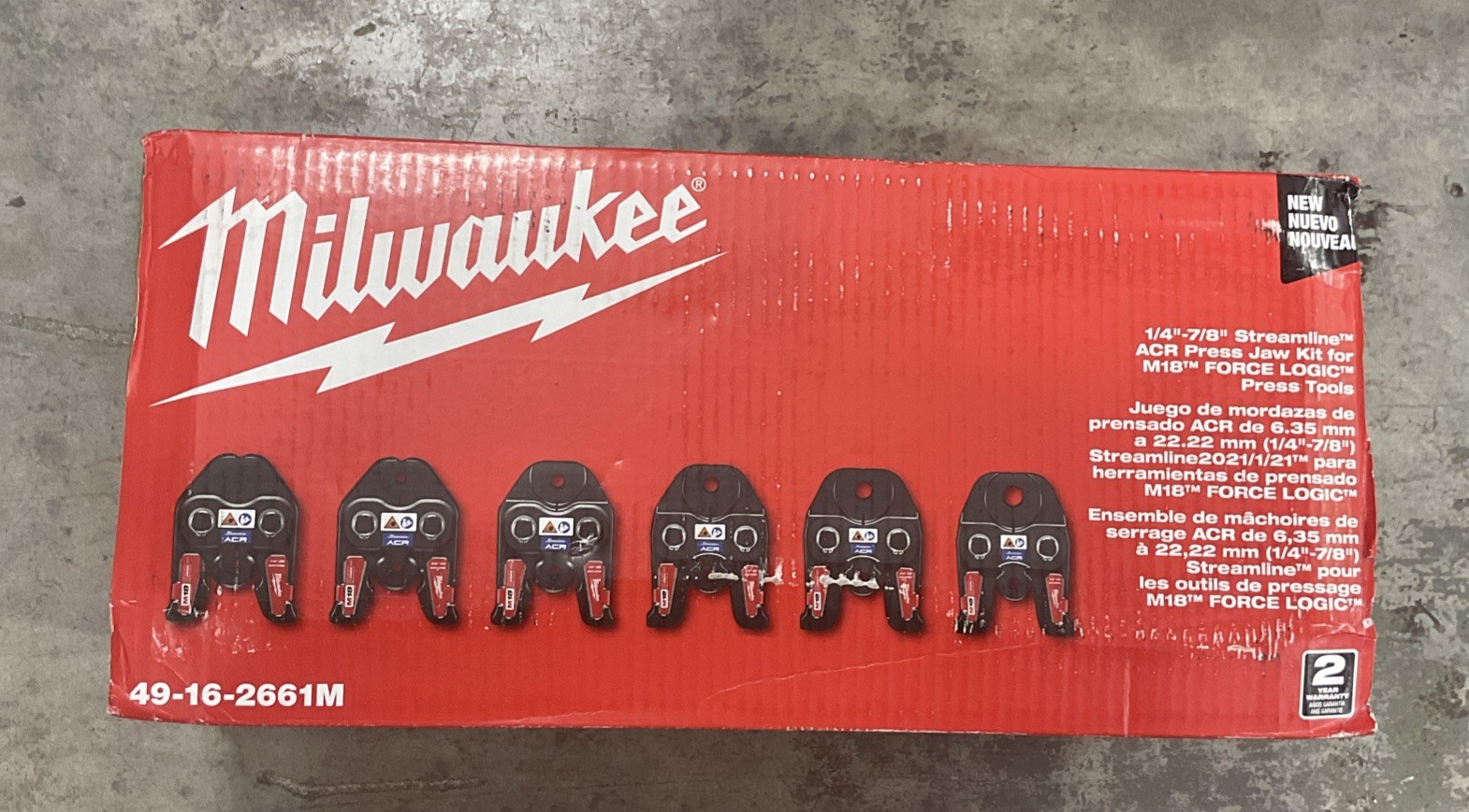 Milwaukee 49-16-2661M 1/4”-7/8” Streamline ACR Press Jaw Kit - 6 Piece