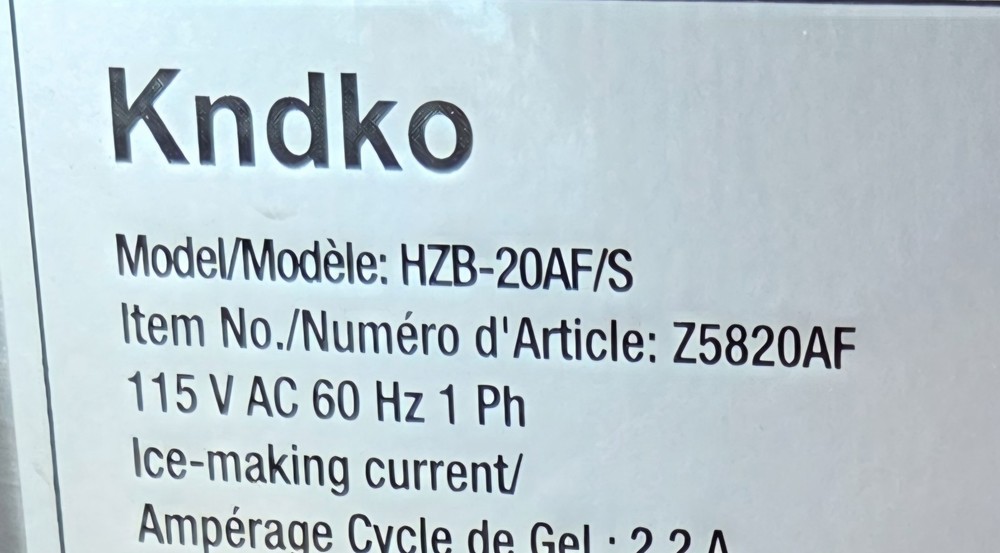 Kndko Countertop Ice Maker Replacement Basket Model H2B-20AF