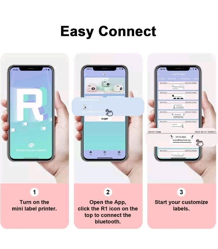 Label Maker Machine with Tape, Bluetooth Label Printer,Mini Label Makers