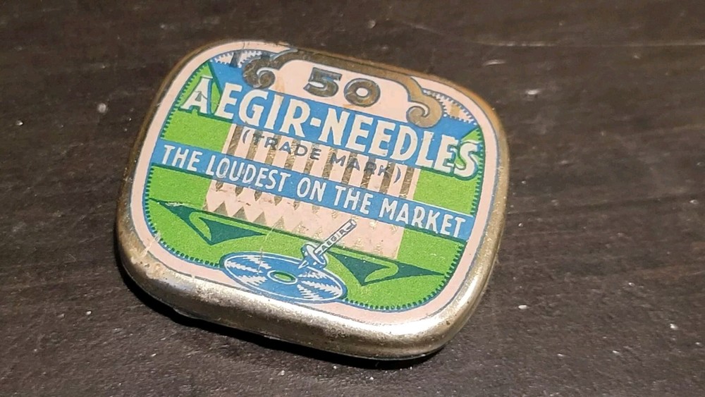 Aegir Gramophone phonograph needle Tin - Empty