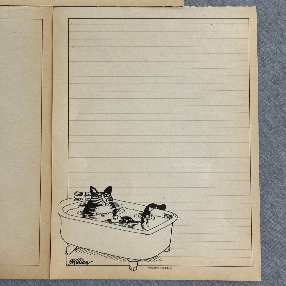 Kliban Cat Notebook Notepad Paper Writing Sheet (5 Sheets) 8-1/2"x10-7/8"
