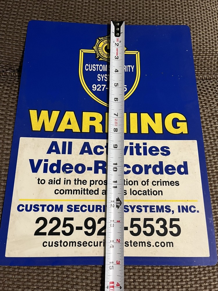 Custom Security Systems Warning Sign - Plastic - All Activities Video Recorded
