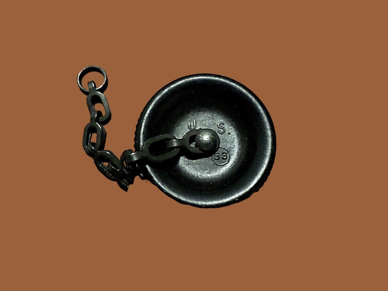 WWII U.S MILITARY CANTEEN BAKELITE CAP SCREW LID WITH CHAIN & CORK ALL ORIGINAL