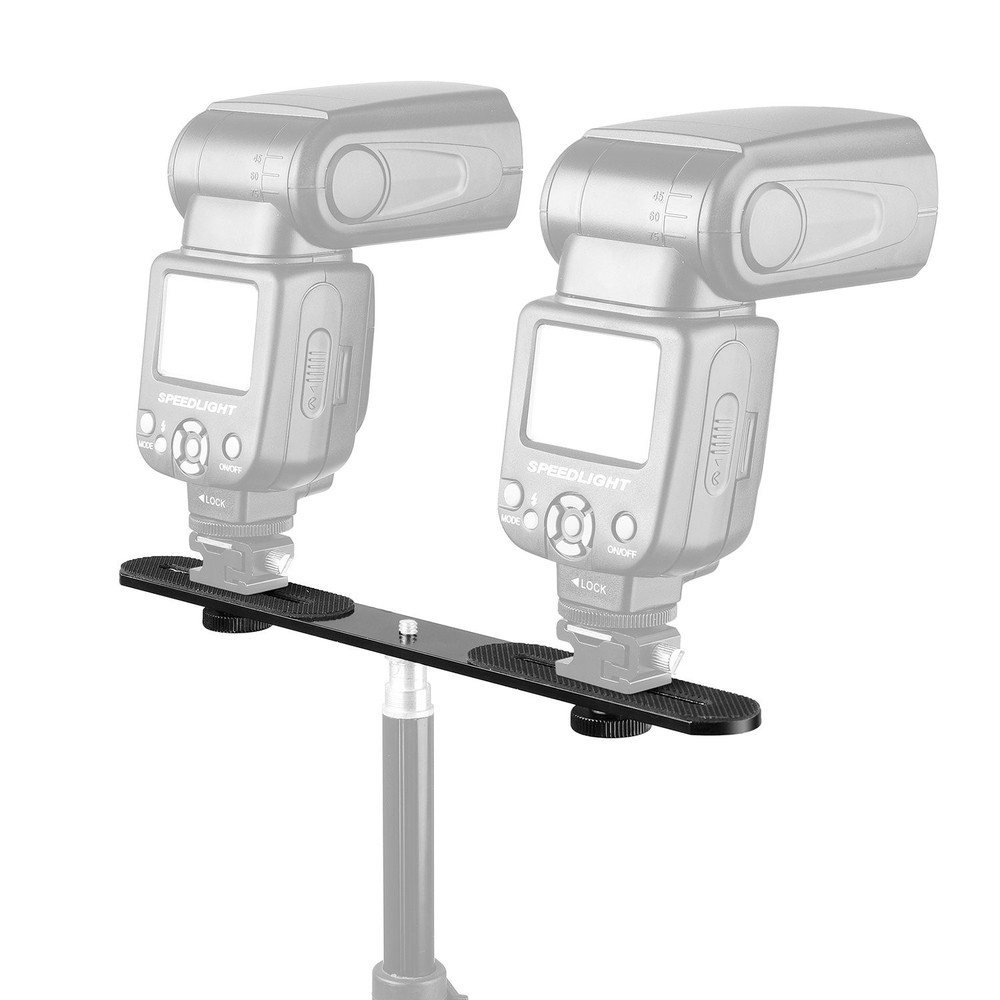 ChromLives 1/4'' Dual Camera Mount Flash Bracket Extension dual camera mount