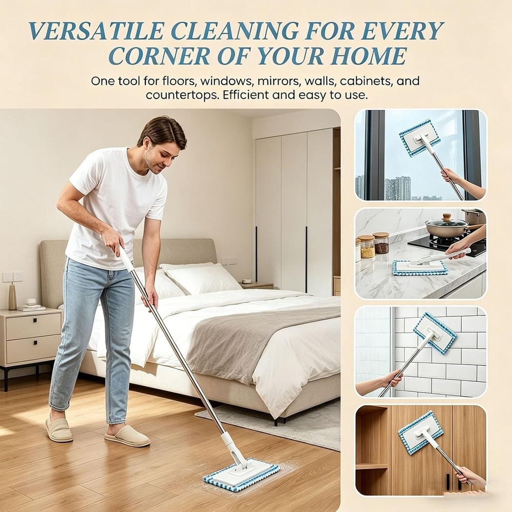 Snap Grip Mini Mop,Disposable Dust Mop,Zero Touch Mini, Convenient Cloth Chang