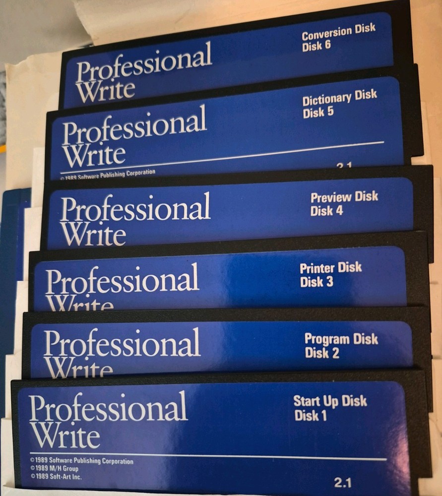 vintage PFS: Professional Write 2.1 word processing software 1989 rare complete