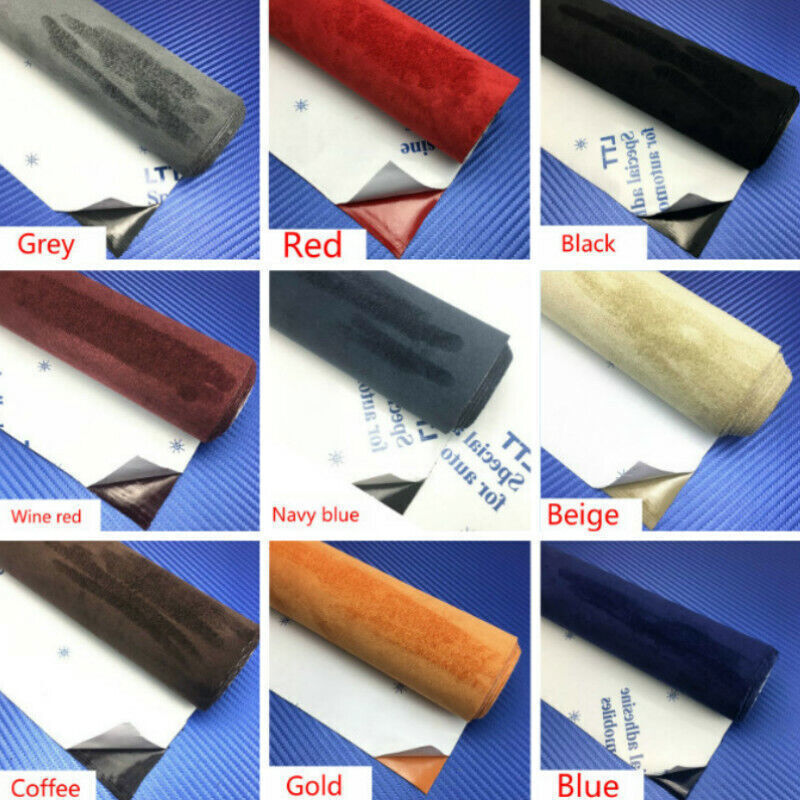Self Adhesive Faux Suede Fabric Wrap Film Sticker Stretch DIY Car Interior Craft