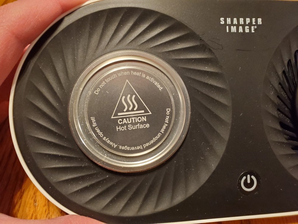 Sharper Image Heating Cooling Beverage Base With Wireless Charger And Mug