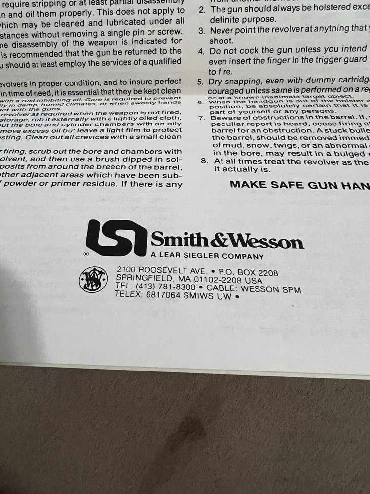 Factory Original Smith & Wesson LSI Model 686 Manual S&W