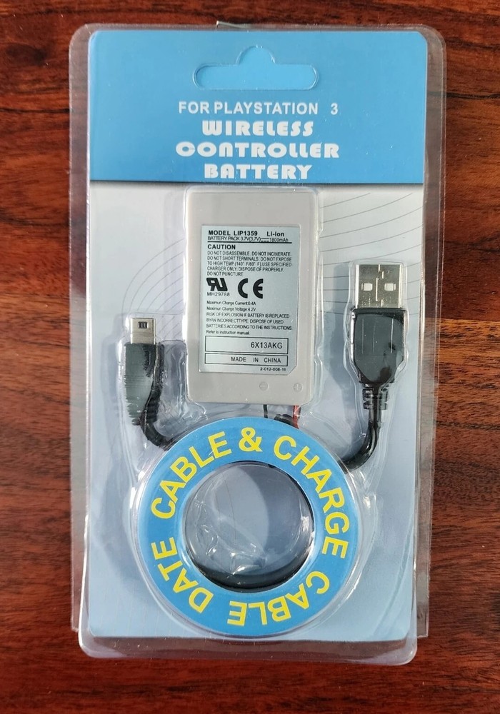 PS3-Wireless Controller Replacement  Battery Complete w/ Charging Cable