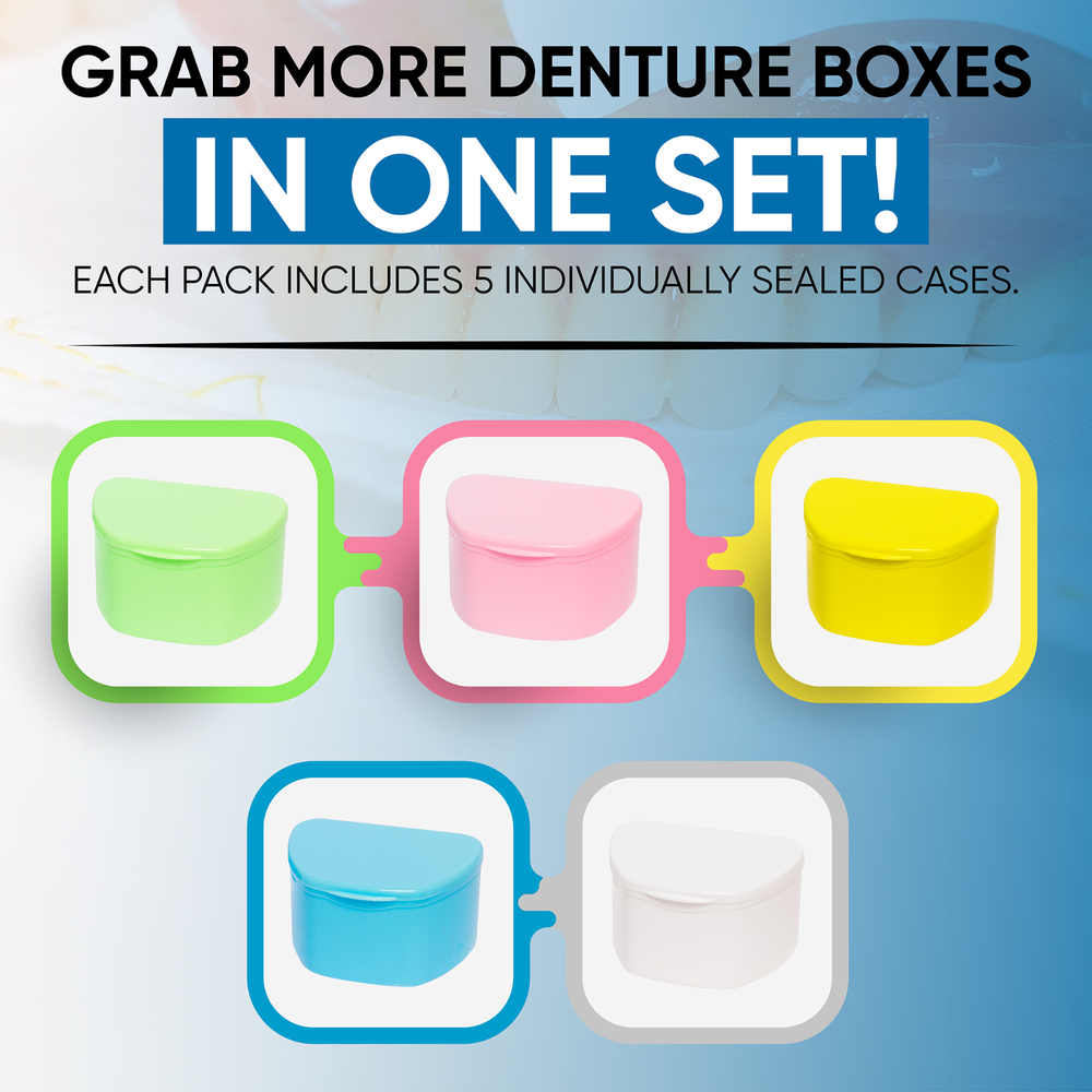 10 Pack Denture Case for Retainer, Teeth Dental Guard Container Holder Bath