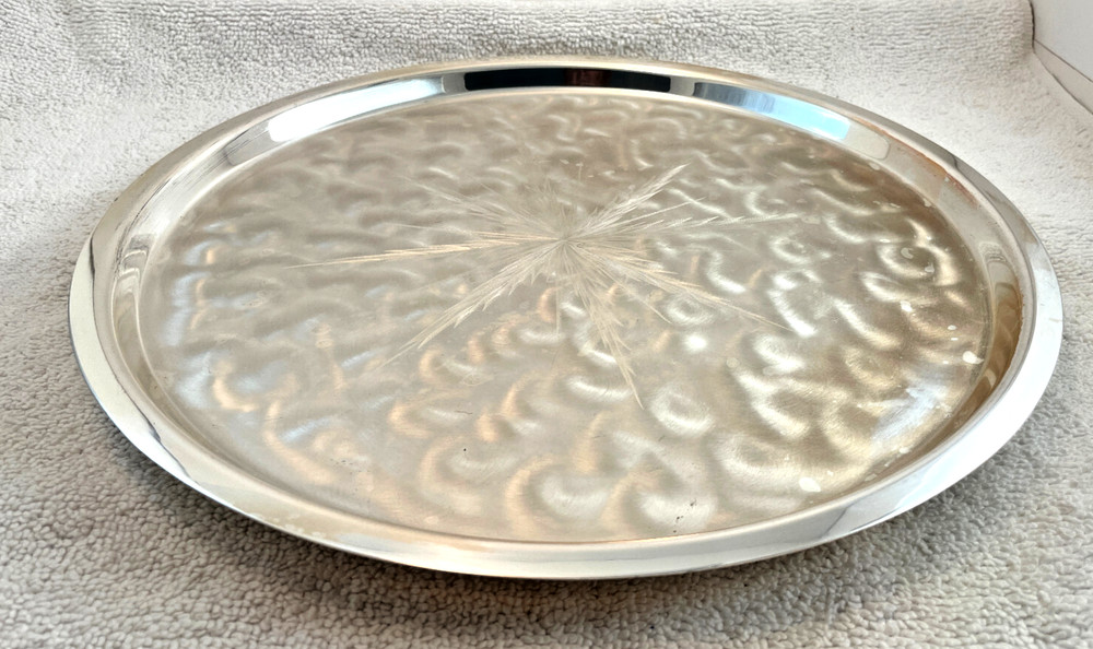 VTG 1970 WMF IKORA German Silver Plate Footed Tray Decor Serving Barware Tea 12"