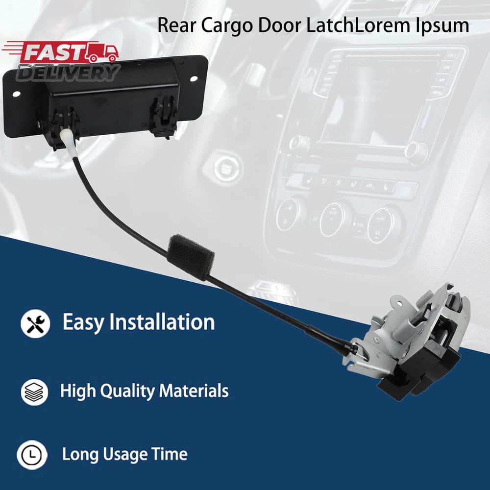 Left Driver Side Rear Cargo Door Latch with Handle Compatible with Ford E150 E25