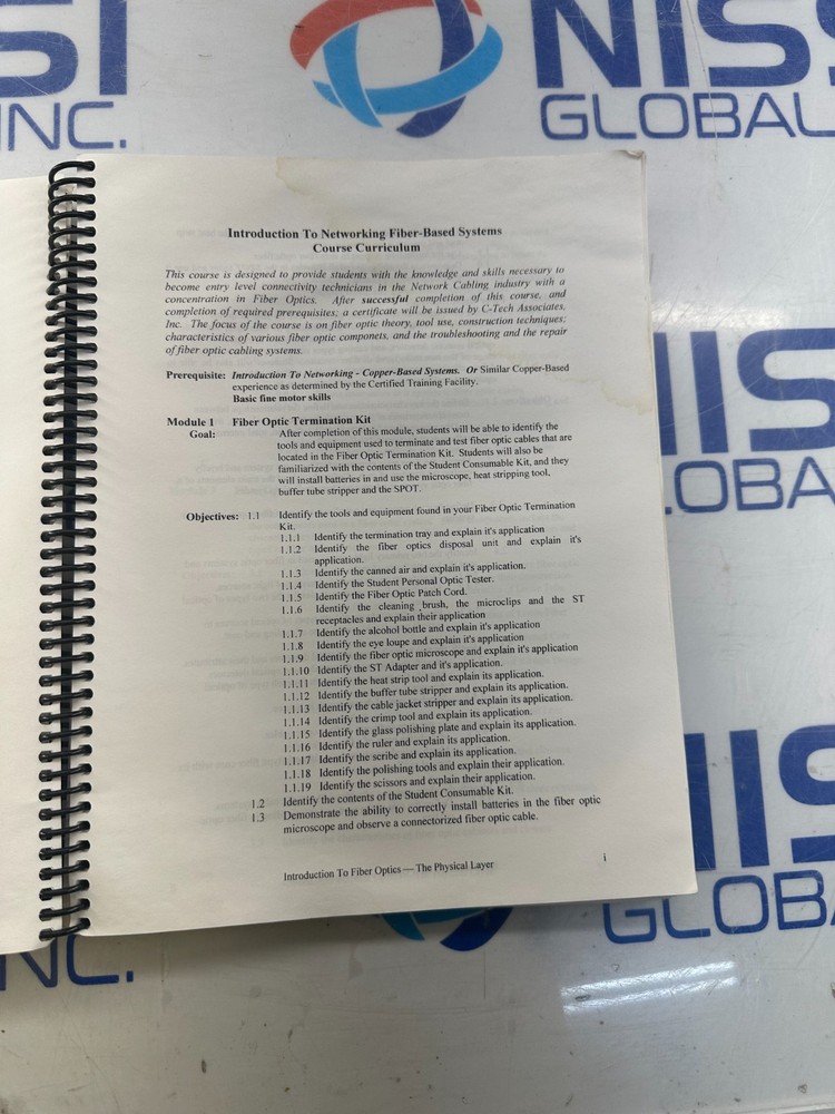 C- TECH INTRODUCTION TO FIBER OPTICS THE PHYSICAL LAYER MANUAL