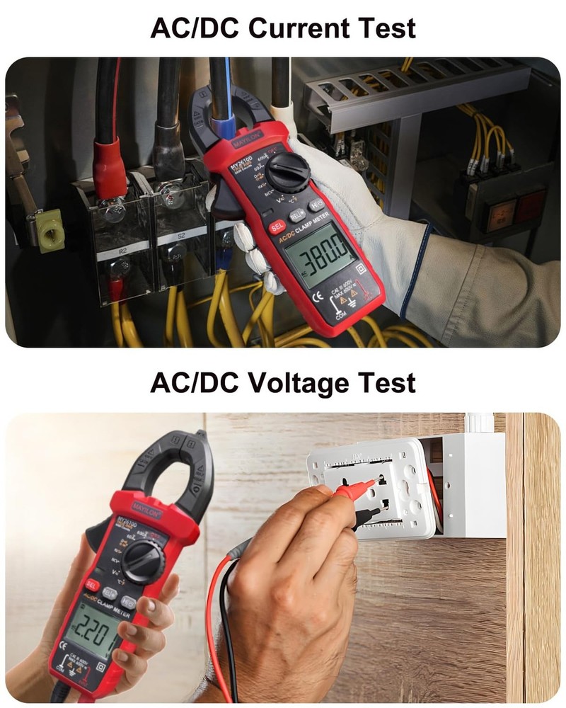 Digital Clamp Meter, Multimeter TRMS 6000 Counts Amp Volt Meter Auto-ranging ...
